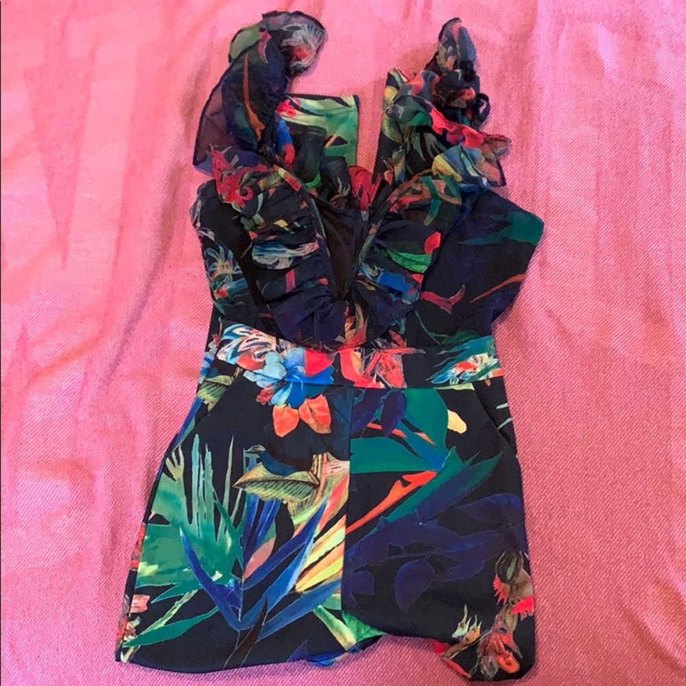 Ruffled Floral Jumpsuit